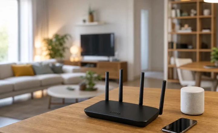 Escena editorial sobre Cómo mejorar la cobertura wifi antes de llenar la casa de dispositivos inteligentes